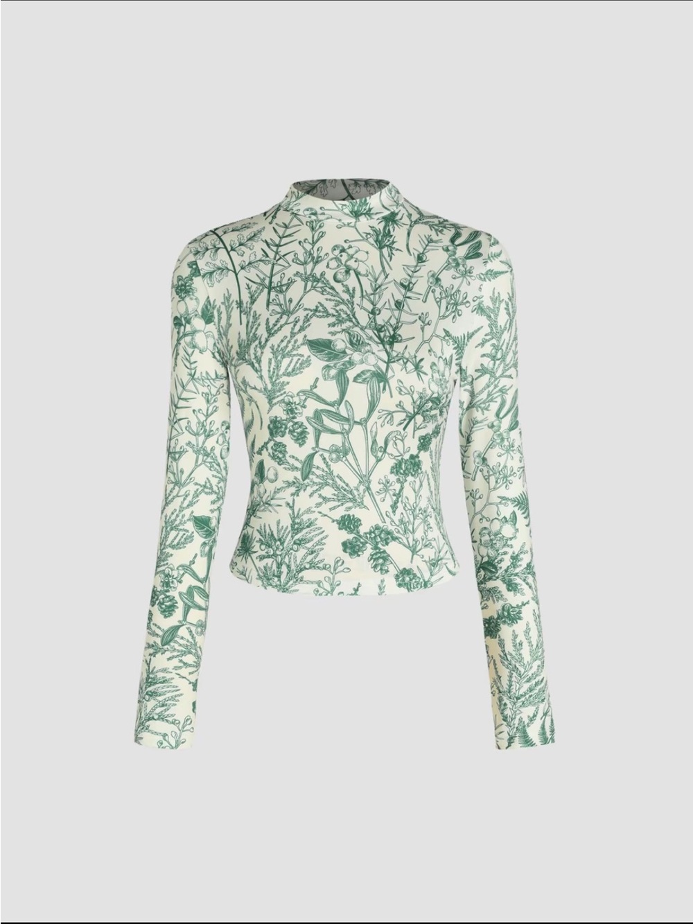 Floral long-sleeve slim-fit top